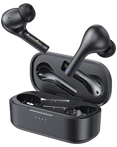 Hamlaem Auriculares Inalámbricos Bluetooth 5.2, Auriculares Bluetooth Estuche de Carga Inalámbrica, IPX8 Impermeable, Sonido Estéreo, Reproducción de 30 Horas, Micrófonos MEMS