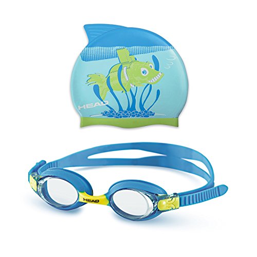 Head Set Meteor Character - Gafas de Buceo Unisex, Color Lima/Azul