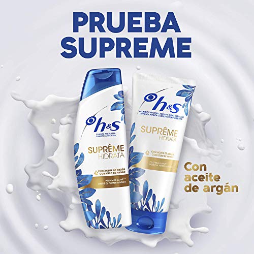 Head & Shoulders Supreme Hidrata Champú Anticaspa Pelo Seco - 2 Recipientes de 300 ml - Total: 600 ml