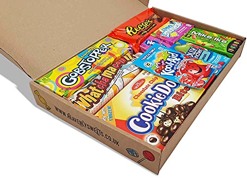 Heavenly Sweets Caja de Regalo de Caramelos y Chocolates Americanos - Clásico Retro USA Treats - Cesta de Regalo Perfecta para Niños, Adultos, Cumpleaños, Navidad, Pascua - 20 Dulces