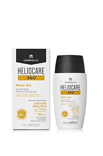 Heliocare 360° Water Gel SPF 50+ - Crema Solar Facial, Fotoprotector Avanzado, Ultraligera, Hidratante, Pieles Normales y Sensibles, Resistente al Agua, 50ml