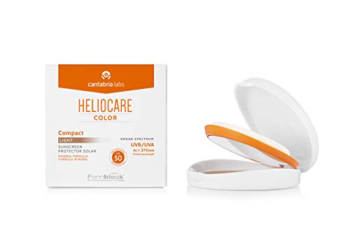 Heliocare Color Compacto Oil-Free SPF 50 - Fotoprotección Avanzada con Color, Antioxidante, Formato Compacto, Acabado Mate, para Pieles Mixtas o Grasas, Light, 10gr