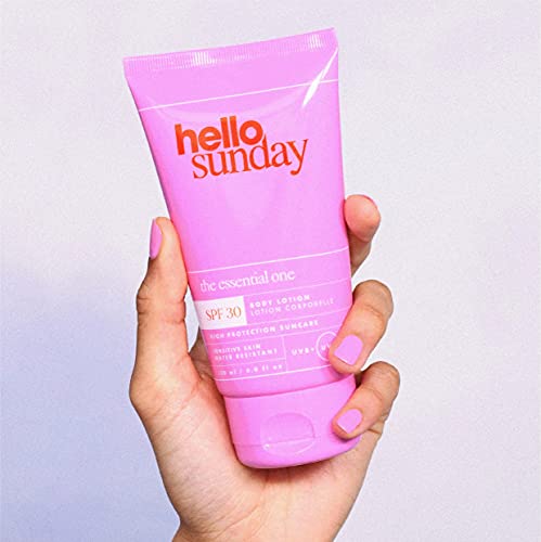 hello sunday | crema hidratante corporal enriquecida con ácido hialurónico y aloe vera - factor de protección solar SPF 30, 50 ml