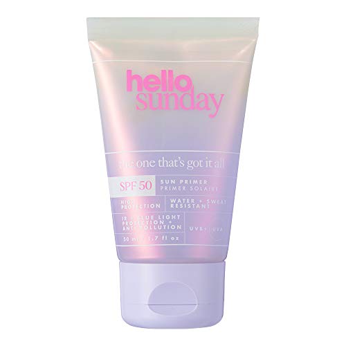 hello sunday | primer prebase Facial con Ácido Hialurónico y Vitamina C - Con Factor De Protección Solar SPF 50, 50 ml (1102238)