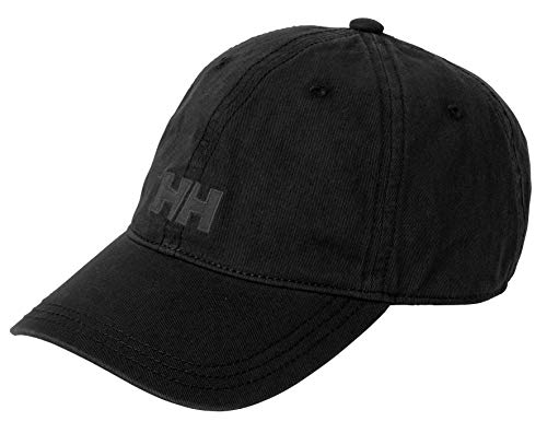 Helly Hansen Logo Cap Gorra Unisex 100% algodón para protegerse del Sol Durante Actividades al Aire Libre, Hombre, Negro, STD