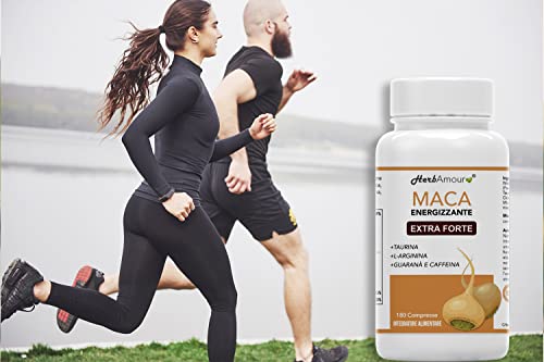 Herbamour Maca | 180 Capsulas Por 6 Meses De Alta Dosis En E.S. + L-Arginina + Vitamina B6 + Zinc + Taurina + Guaraná + Maca Peruana Con Extracto De Maca Andina | Proporción 10:1 | Calidad Italiana