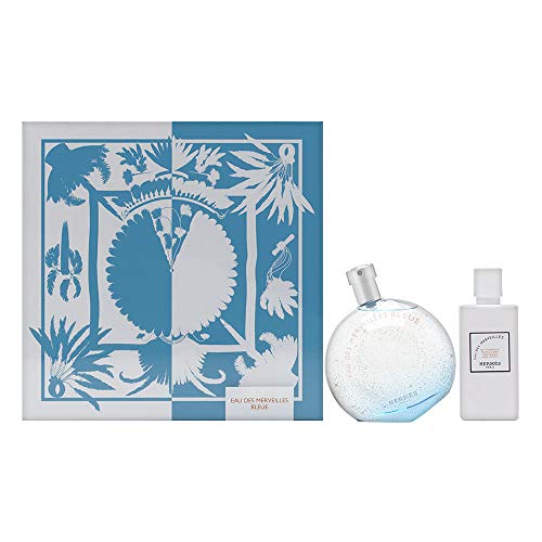 HERMES EAU DES MERVEILLES BLEUE EDT 100 ML + BODY LOTION 80 ML SET REGALO