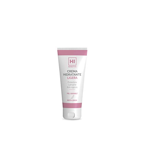 HI Sensitive | Crema Hidratante Ligera | Crema para Pieles Sensibles, Mixtas y Grasas | Crema Protectora, Calmante y Anti-Rojeces | Para Cara, Cuello y Escote