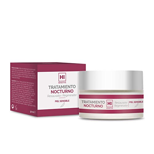 HI Sensitive | Tratamiento Nocturno | Crema Regeneradora Facial para Pieles Sensibles, Irritadas y Agredidas | Crema de Noche para Pieles Secas | Para Cara, Cuello y Escote