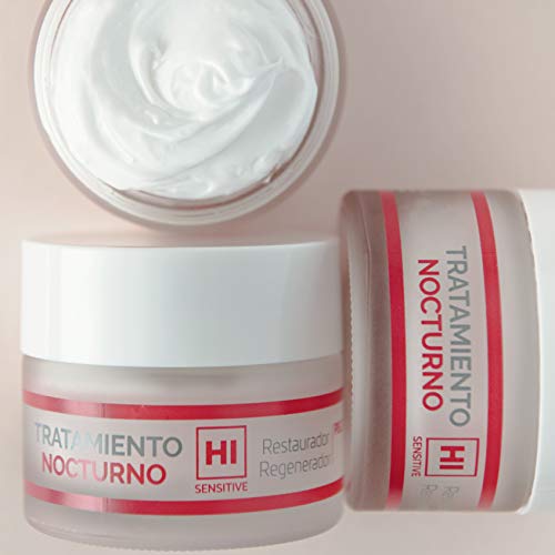 HI Sensitive | Tratamiento Nocturno | Crema Regeneradora Facial para Pieles Sensibles, Irritadas y Agredidas | Crema de Noche para Pieles Secas | Para Cara, Cuello y Escote