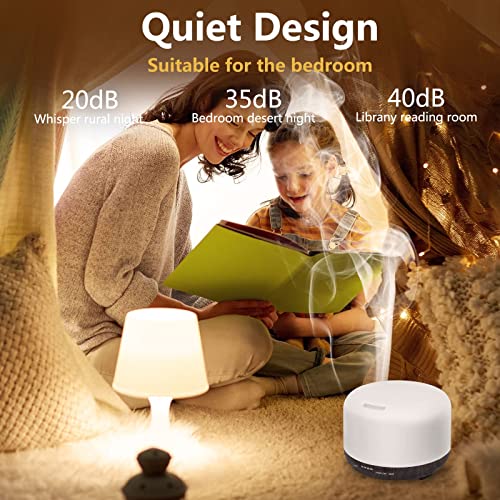 Hianjoo Aroma Diffuser Humidificador 450ml Humidificador Ultrasónico Aromaterapia Lámpara LED Colorida con Función Control Remoto para Yoga Salon SPA Vivir,Dormir, Bañarse, Hotel, Negro