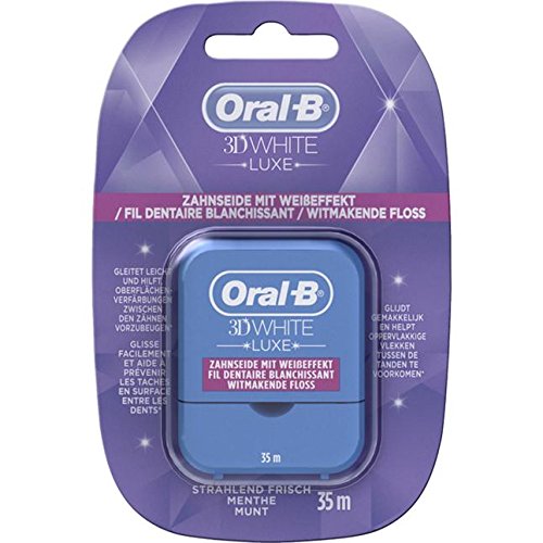 Hilo dental Oral B 3D White Luxe con efecto blanco, juego de 3 x 35 m, para dientes bonitos y blancos