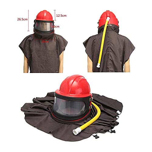 HJJH Casco De Seguridad con Chorro De Arena con Suministro De Aire, Máscara De Viento para Casco, Protector De Capucha De Chorro De Arena De ABS, Capucha De Chorro De Arena para Casco Pa