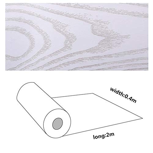 Hode Vinilos Decorativos Rollo Papel Adhesivo para Muebles Puerta Espesar Pegatina Autoadhesivo Impermeable Madera Blanco 40×200cm