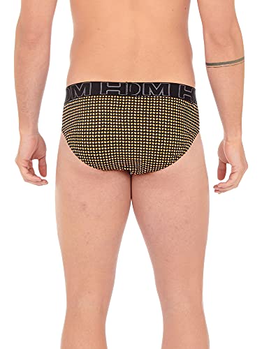 HOM Gary #2 Mini Briefs HO1 2p Ropa Interior, Lote de 2: Estampado geométrico, Negro, Amarillo, Blanco y Negro, M para Hombre