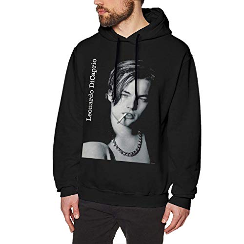 Hombre Sudaderas con Capucha, Sudaderas, Leonardo Dicaprio Fashion Men's Hoodie Black