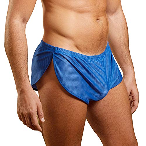 Hombres Extremo Malla Pantalones Cortos con Grande División Lados Ropa Interior Bóxers Bragas Slips