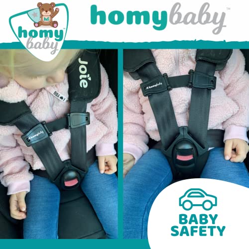 HOMYBABY® Seguridad Bebes - Hebilla para Cinturon de Seguridad ORIGINAL - Evita que el Niño Saque los Brazos del Arnés - Protector Arnes Bebe para Silla de Coche - Cierre Seguridad Bebe (STANDARD)