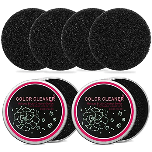 HONGECB Brocha para Maquillaje Esponja Limpiador, Esponja Caja Eliminación Color Para Pinceles, Limpiadora para Brochas, Esponja Seca Suave y Reutilizable para Una Limpieza Rápida, 2+6 Piezas