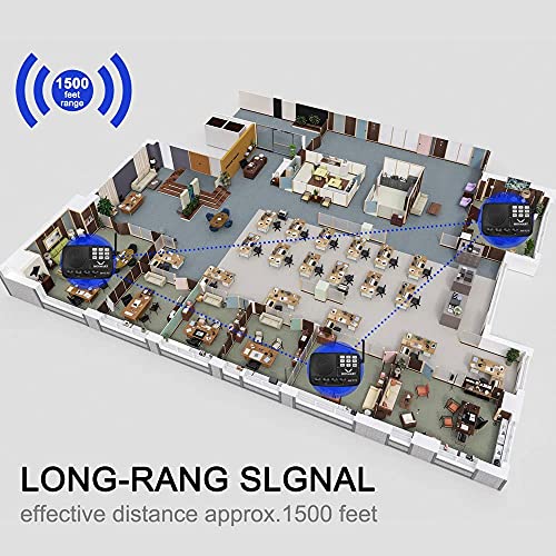 HOSMART Interfono inalámbrico para casa u Oficina, con Sistema de Seguridad inalámbrico y Largo Alcance, 800 Metros y 7 Canales (3 Interfonos)