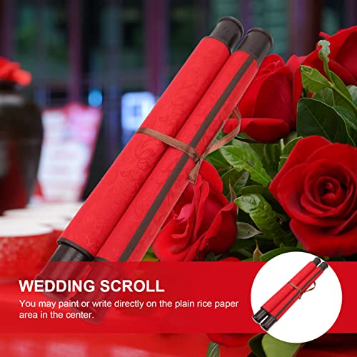 Housoutil Votos de Boda Chinos Libro Scroll: Novio Y Votos Nupciales Libro Elegante Votos de Boda Cuaderno para Compromiso de Boda Regalos de Ducha Nupcial