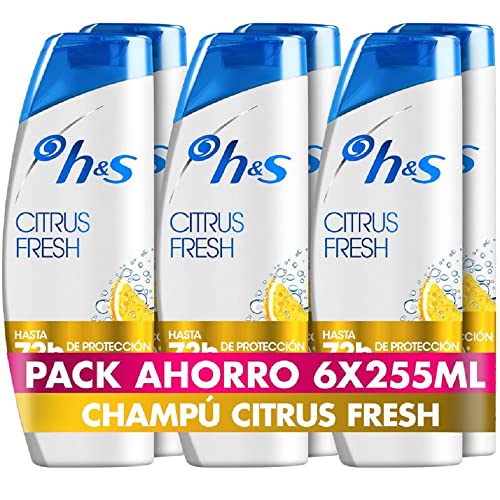 H&S Citrus Fresh Champú Anticaspa Para Pelo Graso 255ml x6