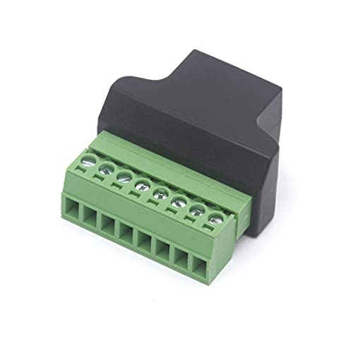 HTGuoji Ethernet RJ45 hembra a 8 pines conector terminal de tornillo Cat7 Cat6 Cat5 Cat5e cable convertidor CCTV digital DVR adaptador de red acoplador en línea (RJ45 hembra)