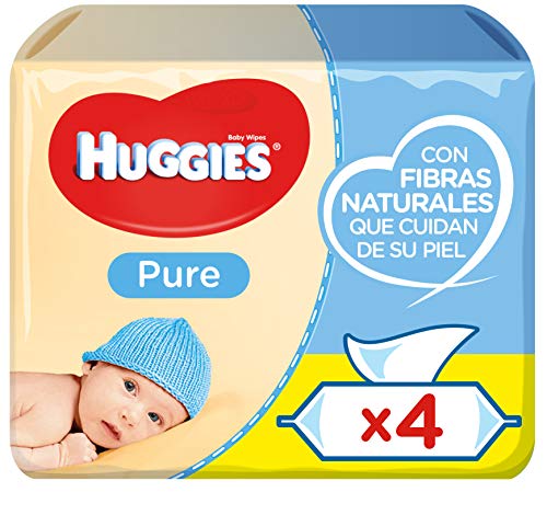 Huggies Pure Toallitas para Bebé - Paquetes de 4 x 56 toallitas - Total: 224 toallitas