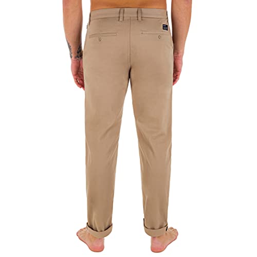 Hurley Pantalones de Hombre estándar de Trabajador Icono, Caqui, 31