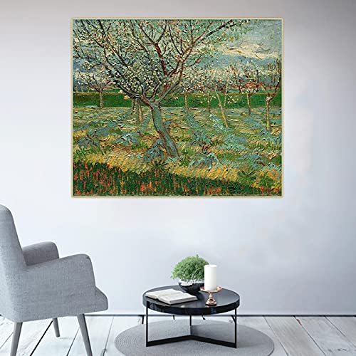 HUUDNHYK Cuadro de Van Gogh Albaricoqueros en Flor - Famosas reproducciones de Cuadros de Van Gogh - Cuadro postimpresionista de Van Gogh 108x90cm (43x36in) sin Marco