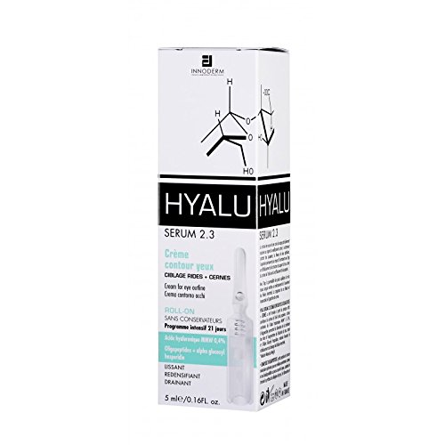 Hyalu Serum 2.3 – Crema antiarrugas – contorno de ojos – 5 ml – Innoderm – Cuidado antiojeras – Para los problemas de ojeras o oscurecimiento azul o marrón del párpado inferior – Fabricado en Francia