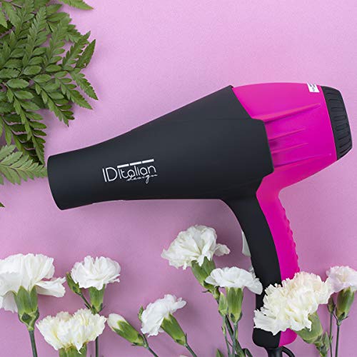 ID Italian Design | Secador de Pelo Silencioso 2 Modos de Calor, 2 Velocidades de Color Rosa - 2300W