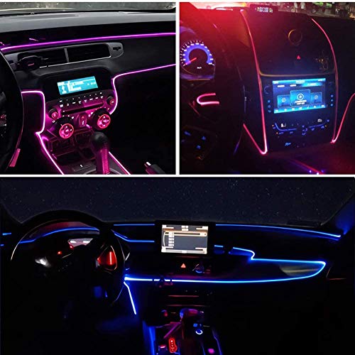 Iluminación interior LED RGB para coche, iluminación ambiental con aplicación, iluminación LED para el espacio de los pies, iluminación interior del coche, tira de luces LED multicolor controlable