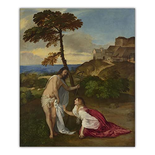 Impresiones en lienzo Tiziano Vecellio 《 María Magdalena (No me toques) 》 Arte en lienzo Pintura al óleo Cuadro Decoración para el hogar de pared 60x90cm Sin marco