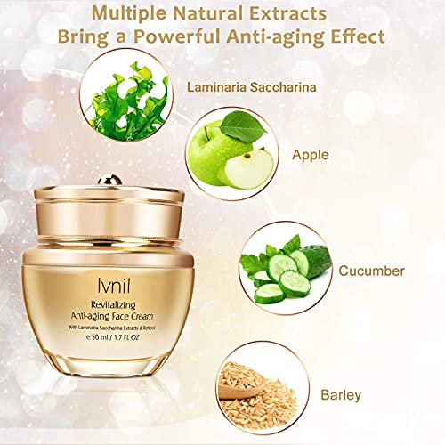 Invil Crema Facial Hidratante Antiarrugas,Rico en vitamina C, retinol y ácido hialurónico, puede efectivamente anti-envejecimiento, anti-arrugas e hidratante,Cremas de Dia/Noche y Mujer/Hombre 30ml