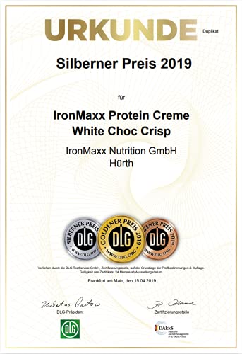 IronMaxx Protein Creme Whey Protein Pan para Untar 250 g, Chocolate Blanco Crujiente