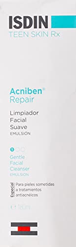 Isdin, Emulsion Acniben limpiador facial suave para pieles sometidas a tratamientos antiacneicos, 180 ml