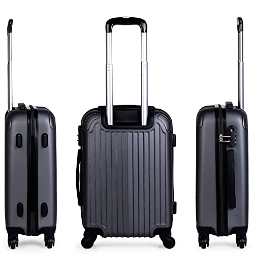 ITACA - Maleta Cabina Avion Pequeña con Ruedas Hombre Mujer. Maleta de Viaje Rígida 4 Ruedas 55 cm ABS. Equipaje de Mano con candado de combinación. Ligera. Low Cost. T71550, Color Antracita