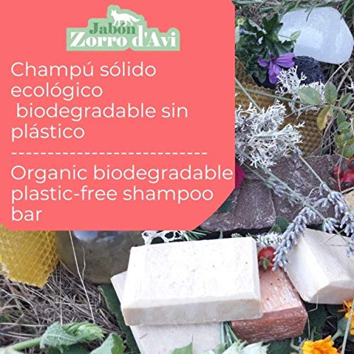 Jabón Zorro D’Avi | Champú Sólido de Ortiga | 120 gr | Cabellos con Caspa | Champú Sólido Zero Waste | Evita la Caída del Cabello | Fabricado en España