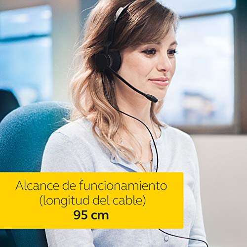 Jabra Biz 1500 - Auriculares estéreo para contact centers (teléfonos de escritorio), de rápida desconexión con cable y micrófono con cancelación de ruido