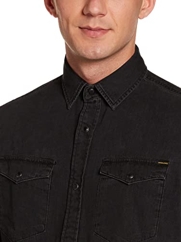 Jack & Jones Jjesheridan Shirt L/s Camisa Vaquera, Negro (Black Denim Fit:Slim), Medium para Hombre