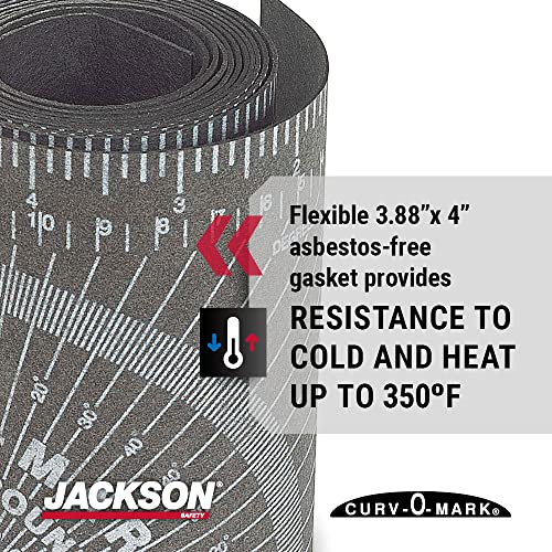 Jackson Safety 14752 Curv-O-Mark Wrap-A-Round Ruler, Medium, 3" to 6" Pipe Diameter, Color Negro, 3.88" x 4'