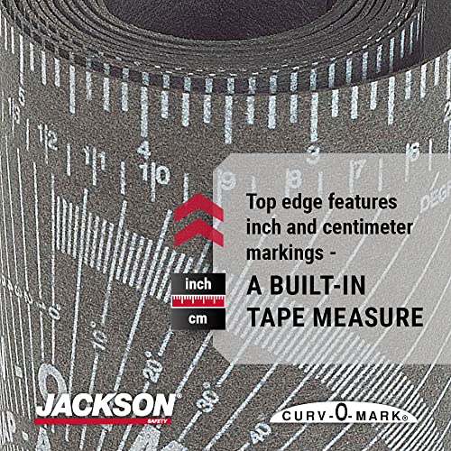 Jackson Safety 14752 Curv-O-Mark Wrap-A-Round Ruler, Medium, 3" to 6" Pipe Diameter, Color Negro, 3.88" x 4'