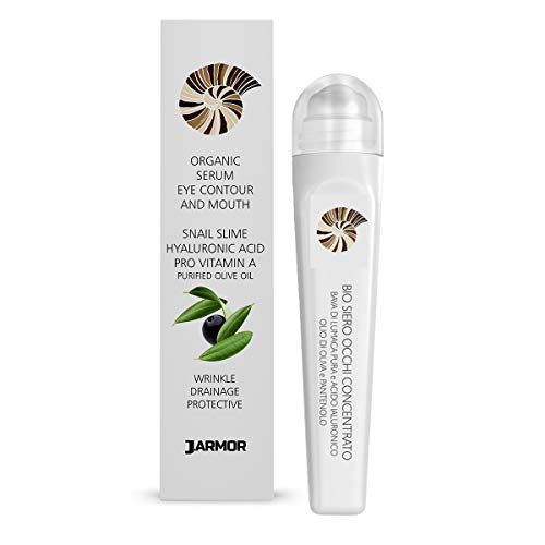 J.ARMOR Bio Serum Contorno de Ojos - Ácido Hialurónico, Baba de Caracol - Contorno de Labios, Arrugas, Bolsas, Ojeras, Cicatrices, Manchas Oscuras - Hidratante y Nutritiva - Roll on 10 ml Orgánico