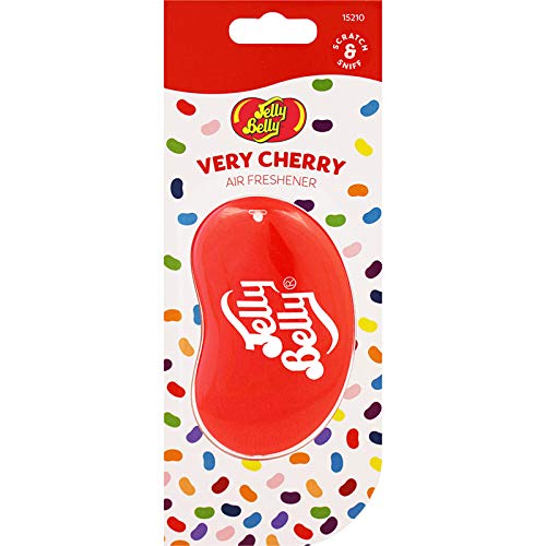 Jelly Belly® - Ambientador de coche 3D colgante del espejo retrovisor con fragancia y aroma a cereza con toques plátano y vainilla - 30 días de duración