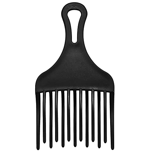 JeoPoom Peine Afro Grueso con Mango Peine de Pelo de Peluquería de ángulo de Dientes Grandes para Rizos Naturales y Filamentos, 18cm