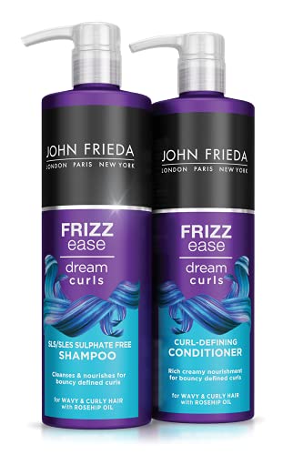 John Frieda Frizz Ease Dream Curls SLS/SLES Champú sin sulfato 500 ml para cabello naturalmente ondulado y rizado