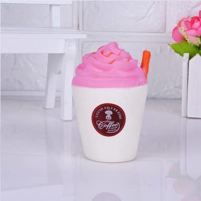 Juguetes para apretar de 10cm, bonita taza de helado, antiestrés de elevación lenta, crema blanda, juguete para aliviar la descompresión perfumada, venta al por mayor