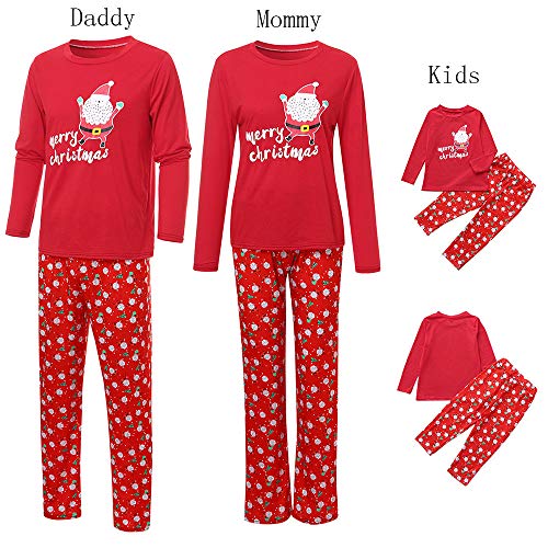 K-youth Ropa de Casa Familia Conjunto de Pijamas Familiares Unisexo Papá Noel Pijamas de Navidad Familiares Ropa de Dormir Padre Hijo Manga Larga Tops y Pantalones Largos(Mujer, S)