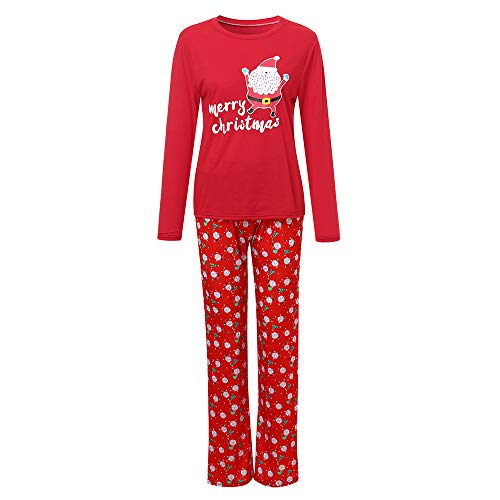 K-youth Ropa de Casa Familia Conjunto de Pijamas Familiares Unisexo Papá Noel Pijamas de Navidad Familiares Ropa de Dormir Padre Hijo Manga Larga Tops y Pantalones Largos(Mujer, S)